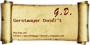 Gerstmayer Donát névjegykártya